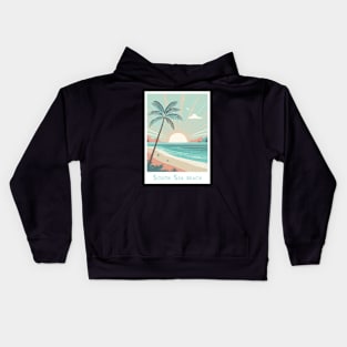 Vintage Travel Retro South Sea Beach Sunset Kids Hoodie